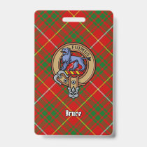 Clan Bruce Crest over Tartan Badge