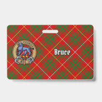Clan Bruce Crest over Tartan Badge