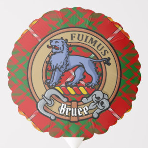 Clan Bruce Crest over Tartan Balloon