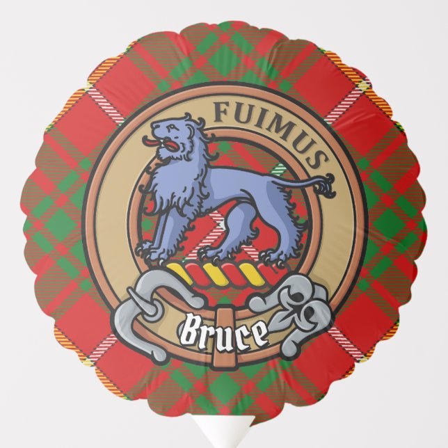 Clan Bruce Crest over Tartan Balloon (Front)