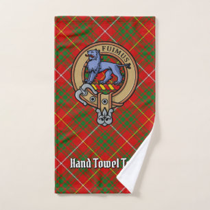 Clan Bruce Crest over Tartan Bath Towel Set