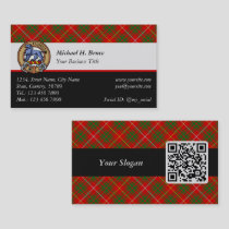 Clan Bruce Crest over Tartan Business Card