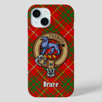 Clan Bruce Crest over Tartan iPhone 15 Case