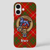 Clan Bruce Crest over Tartan iPhone 16 Case