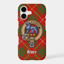 Clan Bruce Crest over Tartan iPhone 17 Case