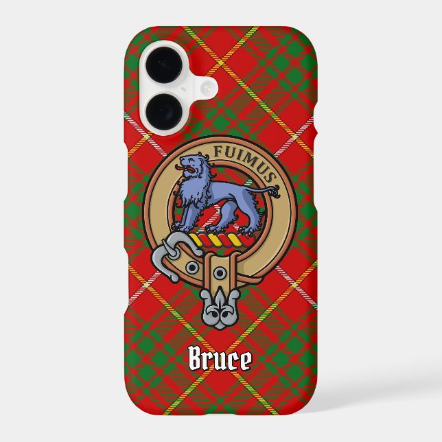 Clan Bruce Crest over Tartan Case-Mate iPhone Case (Back)