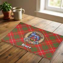 Clan Bruce Crest over Tartan Cloth Placemat