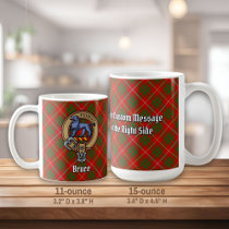 Clan Bruce Crest over Tartan Coffee Mug