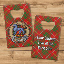 Clan Bruce Crest over Tartan Credit Card Bottle Opener