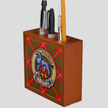 Clan Bruce Crest over Tartan Desk Organizer