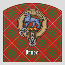 Clan Bruce Crest over Tartan Door Sign