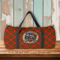 Clan Bruce Crest over Tartan Duffle Bag