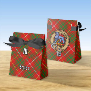 Clan Bruce Crest over Tartan Favor Boxes
