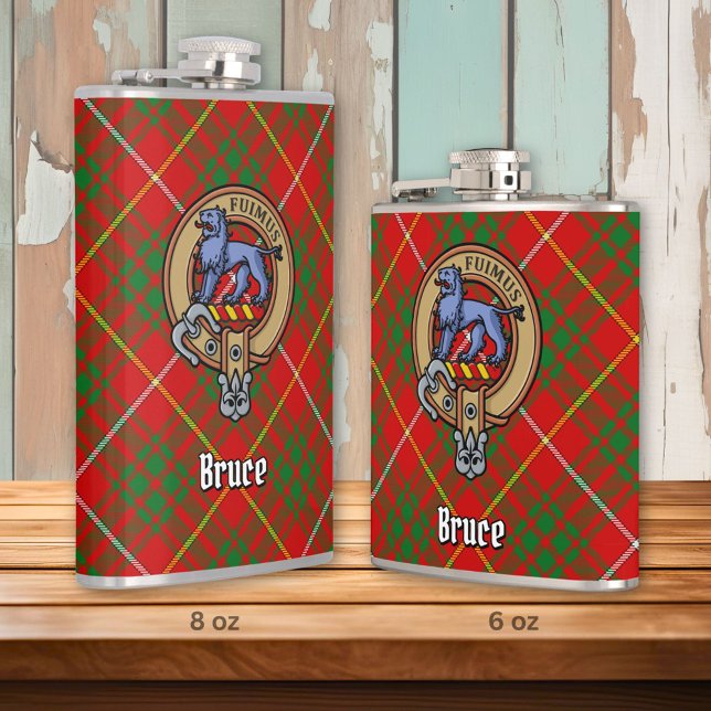 Clan Bruce Crest over Tartan Flask (Creator Uploaded)