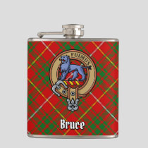 Clan Bruce Crest over Tartan Flask