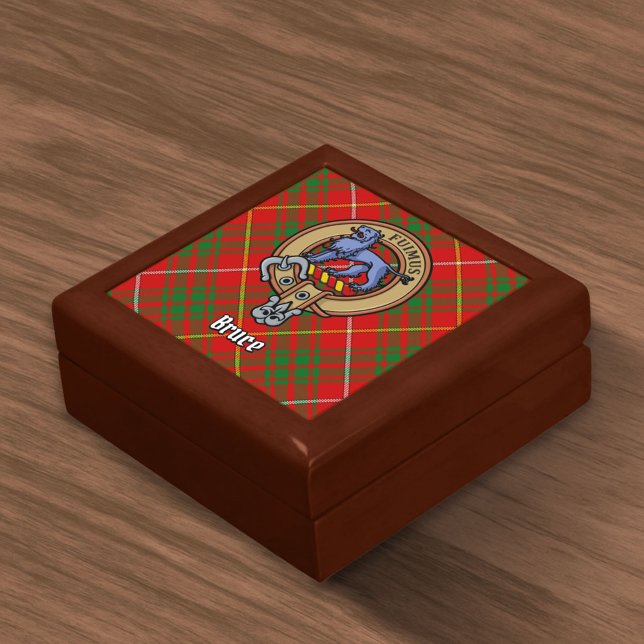 Clan Bruce Crest over Tartan Gift Box (Creator Uploaded)