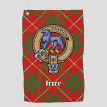 Clan Bruce Crest over Tartan Golf Towel