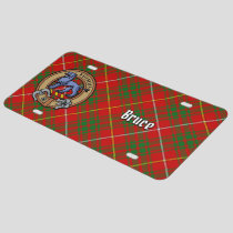 Clan Bruce Crest over Tartan License Plate