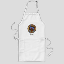 Clan Bruce Crest over Tartan Long Apron