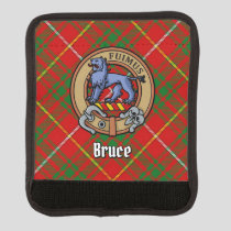 Clan Bruce Crest over Tartan Luggage Handle Wrap