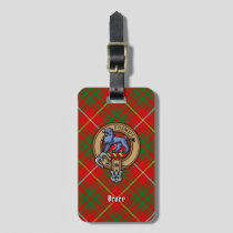 Clan Bruce Crest over Tartan Luggage Tag