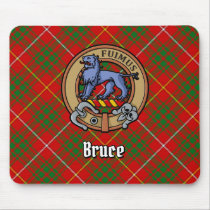 Clan Bruce Crest over Tartan Mouse Pad