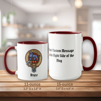 Clan Bruce Crest over Tartan Mug