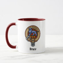 Clan Bruce Crest over Tartan Mug