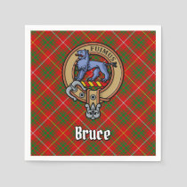 Clan Bruce Crest over Tartan Napkins