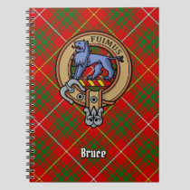 Clan Bruce Crest over Tartan Notebook