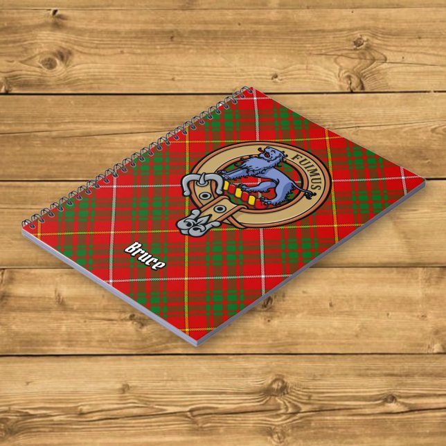 Clan Bruce Crest over Tartan Notebook (Creator Uploaded)