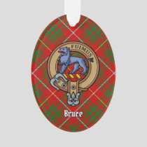 Clan Bruce Crest over Tartan Ornament