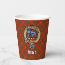 Clan Bruce Crest over Tartan Paper Cups