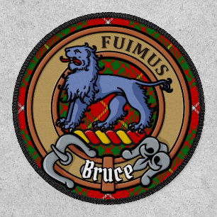 Clan Bruce Crest over Tartan Patch