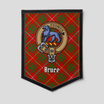 Clan Bruce Crest over Tartan Pennant