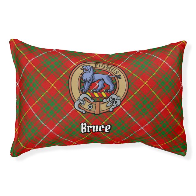 Clan Bruce Crest over Tartan Pet Bed (Front)