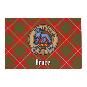 Clan Bruce Crest over Tartan Placemat