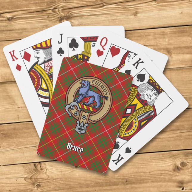 Clan Bruce Crest over Tartan Poker Cards (Creator Uploaded)