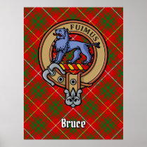 Clan Bruce Crest over Tartan Poster