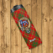 Clan Bruce Crest over Tartan Thermal Tumbler
