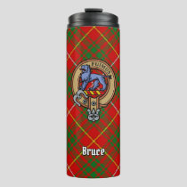 Clan Bruce Crest over Tartan Thermal Tumbler