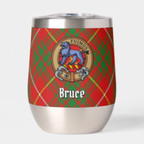 Clan Bruce Crest over Tartan Thermal Wine Tumbler