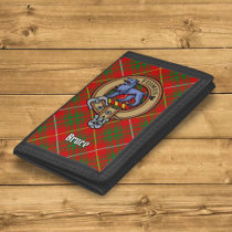 Clan Bruce Crest over Tartan Tri-fold Wallet