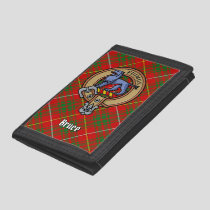 Clan Bruce Crest over Tartan Trifold Wallet