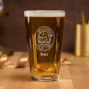 Clan Bruce Crest Pint Glass