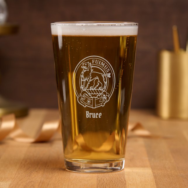 Clan Bruce Crest Pint Glass (Party)