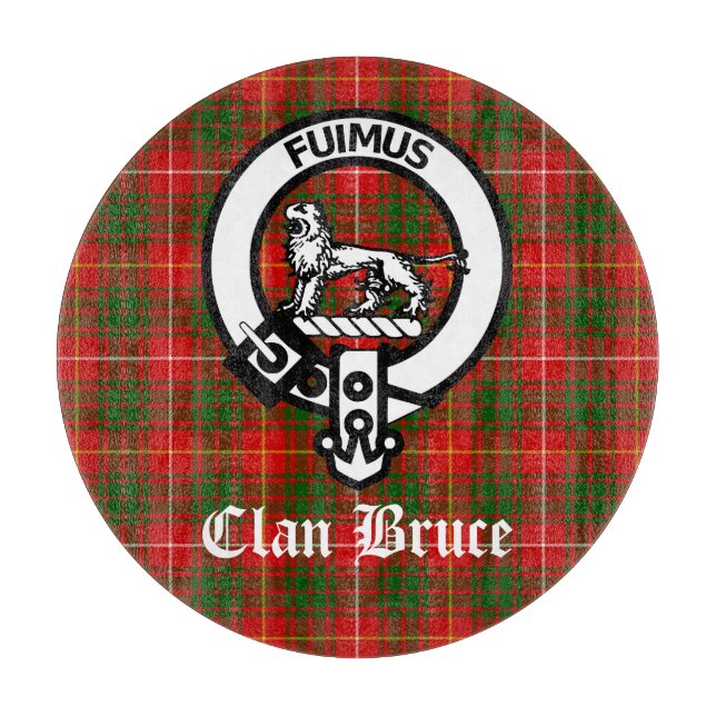 Clan Bruce Crest Tartan Custom  Cutting Board (Front)