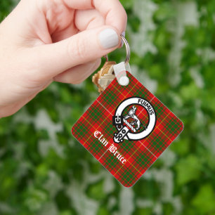 Clan Bruce Crest Tartan Custom Keychain