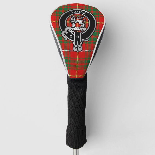 Clan Bruce Crest & Tartan Golf Head Cover (Front)