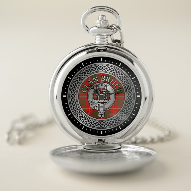 Clan Bruce Crest & Tartan Knot Pocket Watch (Inside)